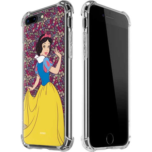 Disney Snow White Character with Floral Pattern iPhone 7/8 Plus Clear Case