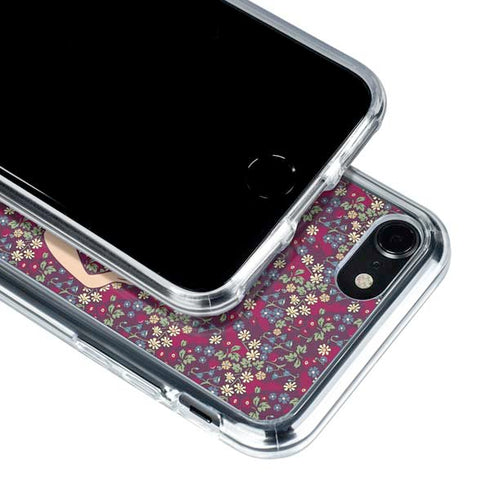 Disney Snow White Character with Floral Pattern iPhone SE (2nd & 3rd Gen) Clear Case