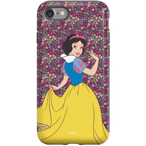 Disney Snow White Character with Floral Pattern iPhone SE (2nd & 3rd Gen) Pro Case