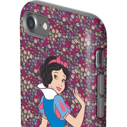 Disney Snow White Character with Floral Pattern iPhone SE (2nd & 3rd Gen) Pro Case