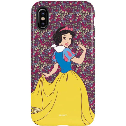 Disney Snow White Character with Floral Pattern iPhone X Pro Case