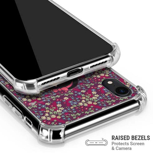 Disney Snow White Character with Floral Pattern iPhone XR Clear Case