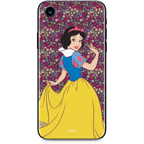 Disney Snow White Character with Floral Pattern iPhone XR Skin