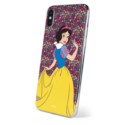 Disney Snow White Character with Floral Pattern iPhone XS Max Skin