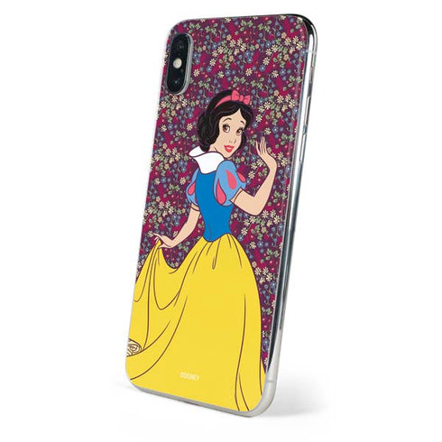 Disney Snow White Character with Floral Pattern iPhone XS Skin