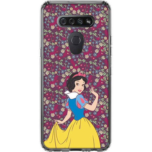 Disney Snow White Character with Floral Pattern LG K51/Q51 Clear Case