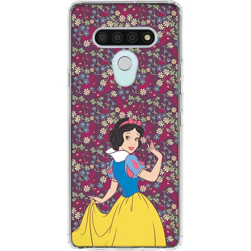 Disney Snow White Character with Floral Pattern LG Stylo 6 Clear Case