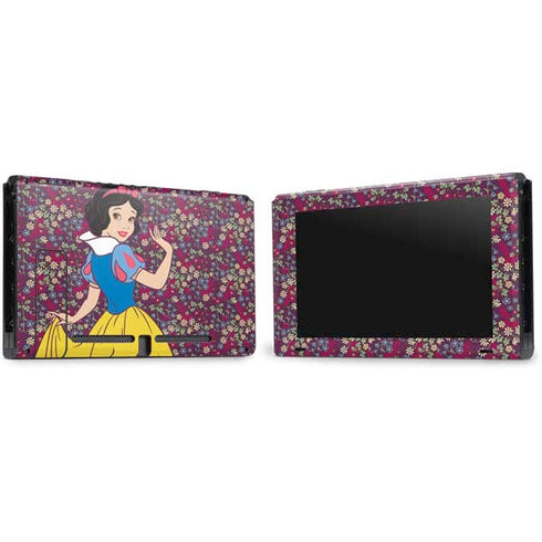 Disney Snow White Character with Floral Pattern Nintendo Switch Bundle Skin