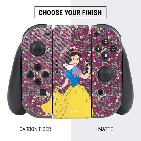 Disney Snow White Character with Floral Pattern Nintendo Switch Bundle Skin