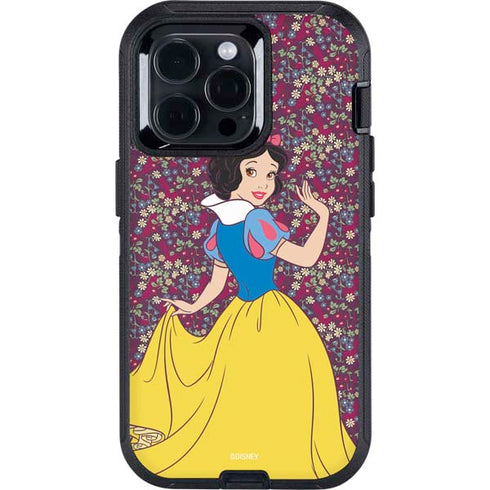 Disney Snow White Character with Floral Pattern Otterbox Defender iPhone Skin