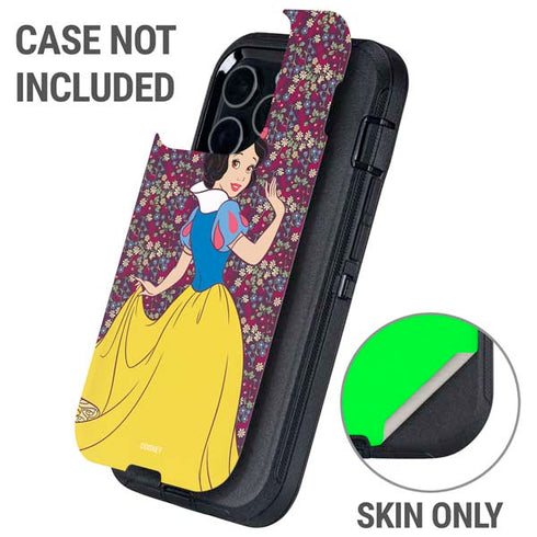 Disney Snow White Character with Floral Pattern Otterbox Defender iPhone Skin