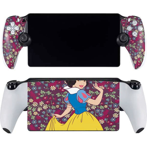 Disney Snow White Character with Floral Pattern PlayStation Portal Remote Player Skin