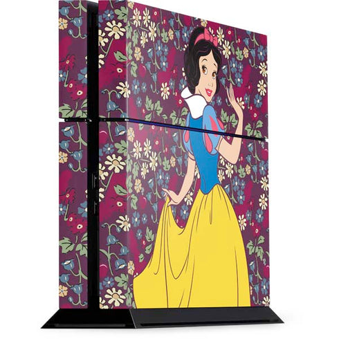 Disney Snow White Character with Floral Pattern PS4 Console Skin