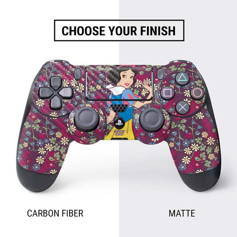 Disney Snow White Character with Floral Pattern PS4 Controller Skin