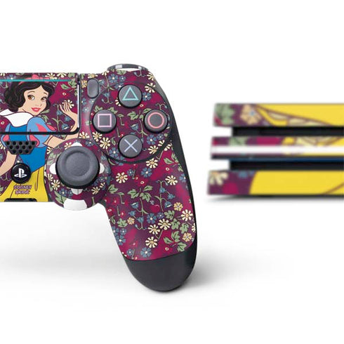 Disney Snow White Character with Floral Pattern PS4 Pro Bundle Skin