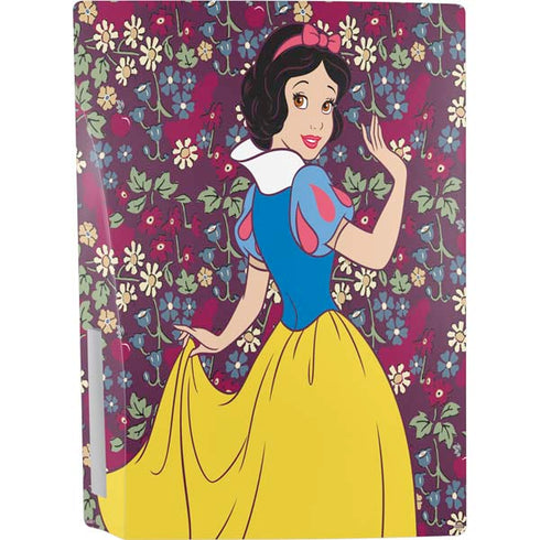 Disney Snow White Character with Floral Pattern PS5 Console Skin