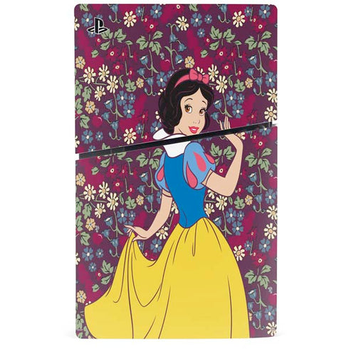 Disney Snow White Character with Floral Pattern PS5 Slim Digital Edition Bundle Skin