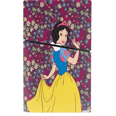 Disney Snow White Character with Floral Pattern PS5 Slim Digital Edition Console Skin