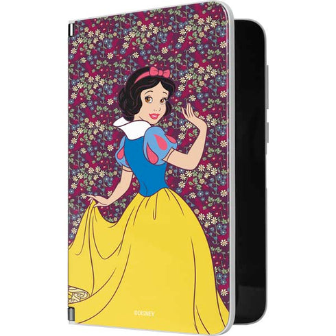 Disney Snow White Character with Floral Pattern Surface Duo Skin