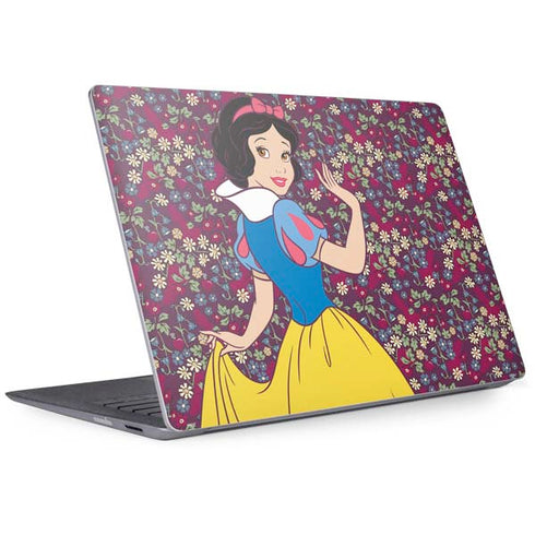 Disney Snow White Character with Floral Pattern Surface Laptop 2 Skin