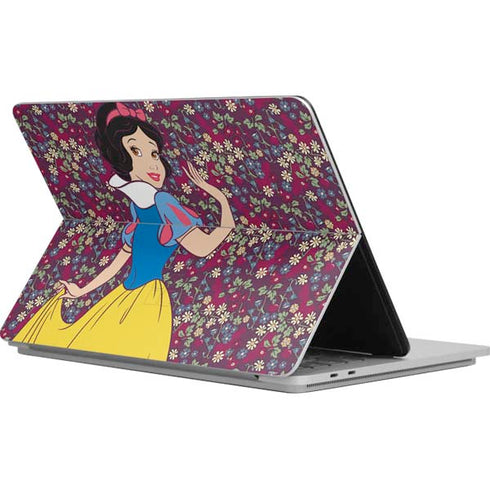 Disney Snow White Character with Floral Pattern Surface Laptop Studio Skin