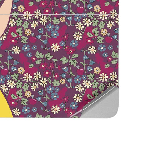 Disney Snow White Character with Floral Pattern Surface Laptop Studio Skin