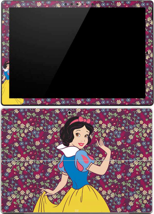 Disney Snow White Character with Floral Pattern Surface Pro 4 Skin