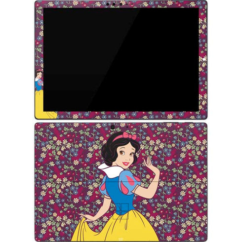 Disney Snow White Character with Floral Pattern Surface Pro 7 Skin