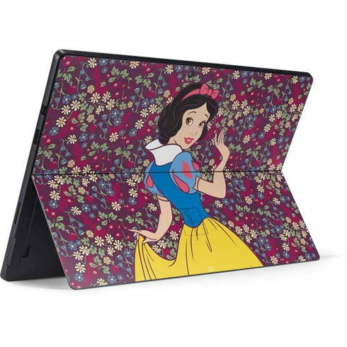 Disney Snow White Character with Floral Pattern Surface Pro 7 Skin