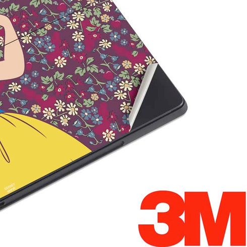 Disney Snow White Character with Floral Pattern Surface Pro 7 Skin