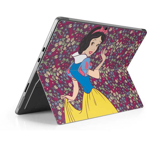Disney Snow White Character with Floral Pattern Surface Pro 8 Skin