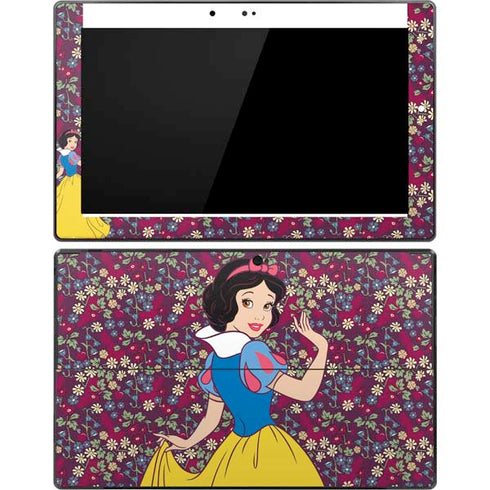 Disney Snow White Character with Floral Pattern Surface Pro Tablet Skin
