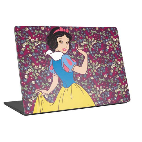 Disney Snow White Character with Floral Pattern Universal Laptop 12in (9.8 x 6.8in) Skin