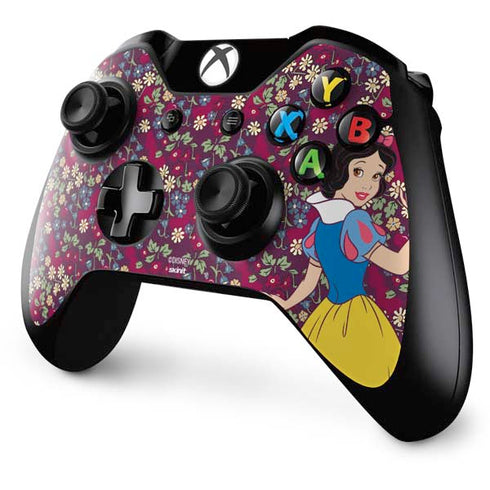 Disney Snow White Character with Floral Pattern Xbox One Controller Skin