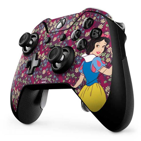 Disney Snow White Character with Floral Pattern Xbox One Elite Controller Skin