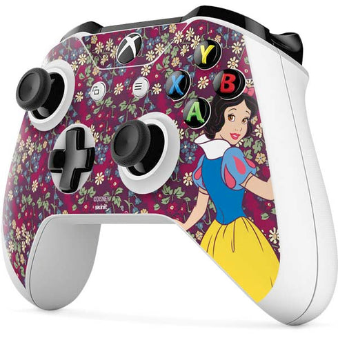 Disney Snow White Character with Floral Pattern Xbox One S Controller Skin