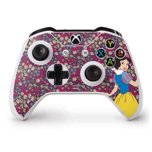 Disney Snow White Character with Floral Pattern Xbox One S Controller Skin