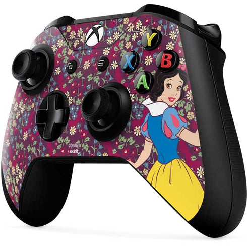 Disney Snow White Character with Floral Pattern Xbox One X Controller Skin