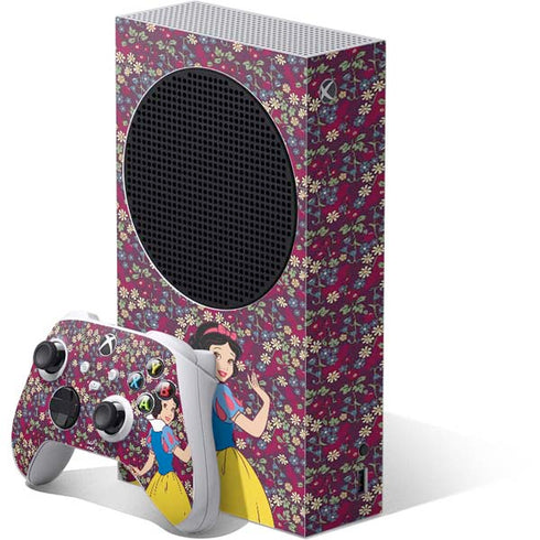 Disney Snow White Character with Floral Pattern Xbox Series S Skins