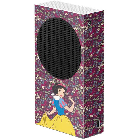Disney Snow White Character with Floral Pattern Xbox Series S Console Skin