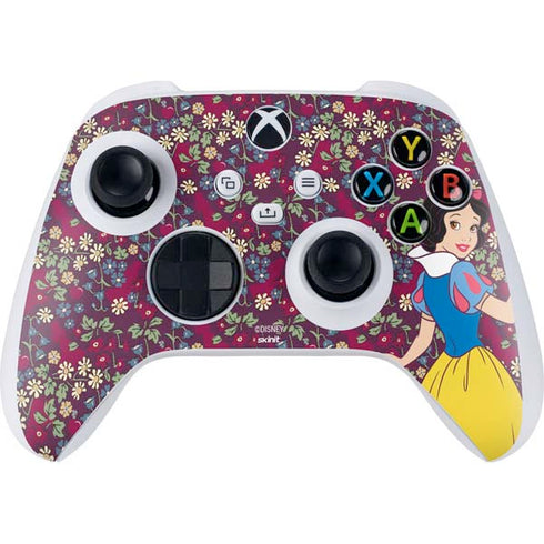 Disney Snow White Character with Floral Pattern Xbox Series S Controller Skin