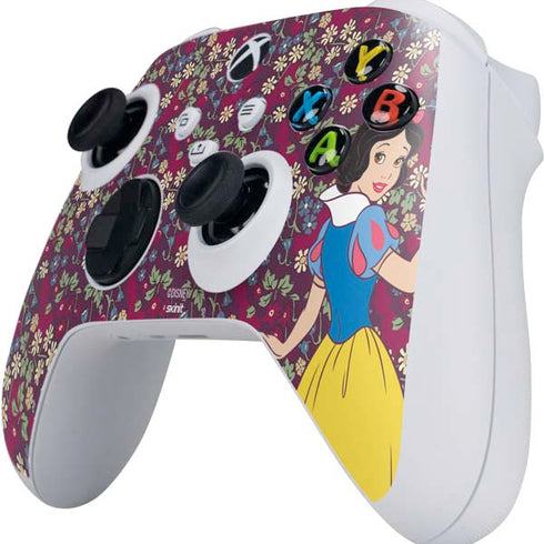 Disney Snow White Character with Floral Pattern Xbox Series S Controller Skin