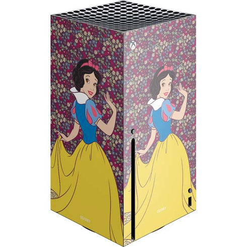 Disney Snow White Character with Floral Pattern Xbox Series X Console Skin