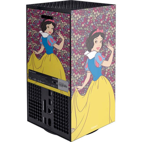 Disney Snow White Character with Floral Pattern Xbox Series X Console Skin