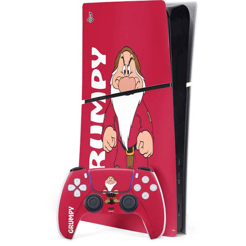 Disney Snow White Grumpy Dwarf PS5 Slim Digital Edition Bundle Skin