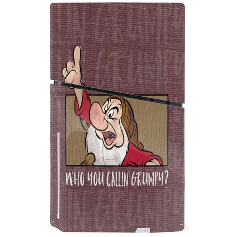 Disney Snow White Grumpy PS5 Slim Disk Console Skin