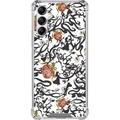 Disney Snow White Roses and Character Silhouette Galaxy A14 5G Clear Case