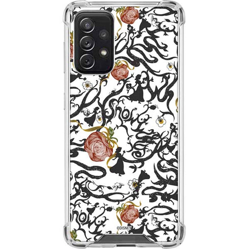 Disney Snow White Roses and Character Silhouette Galaxy A72 5G Clear Case