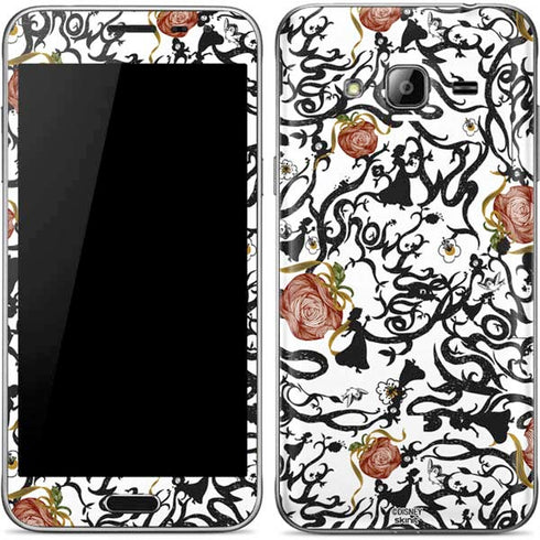Disney Snow White Roses and Character Silhouette Galaxy J3 Skin