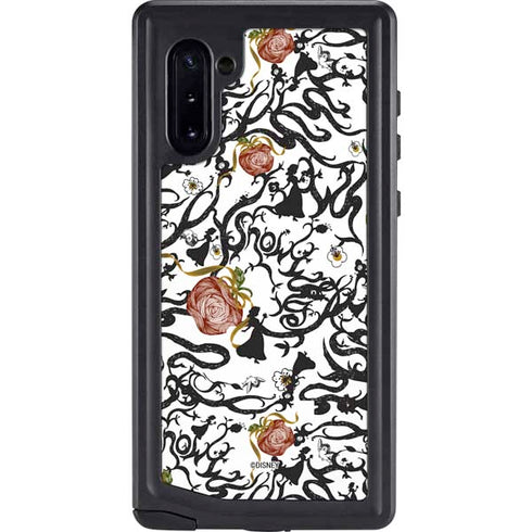 Disney Snow White Roses and Character Silhouette Galaxy Note 10 Waterproof Case